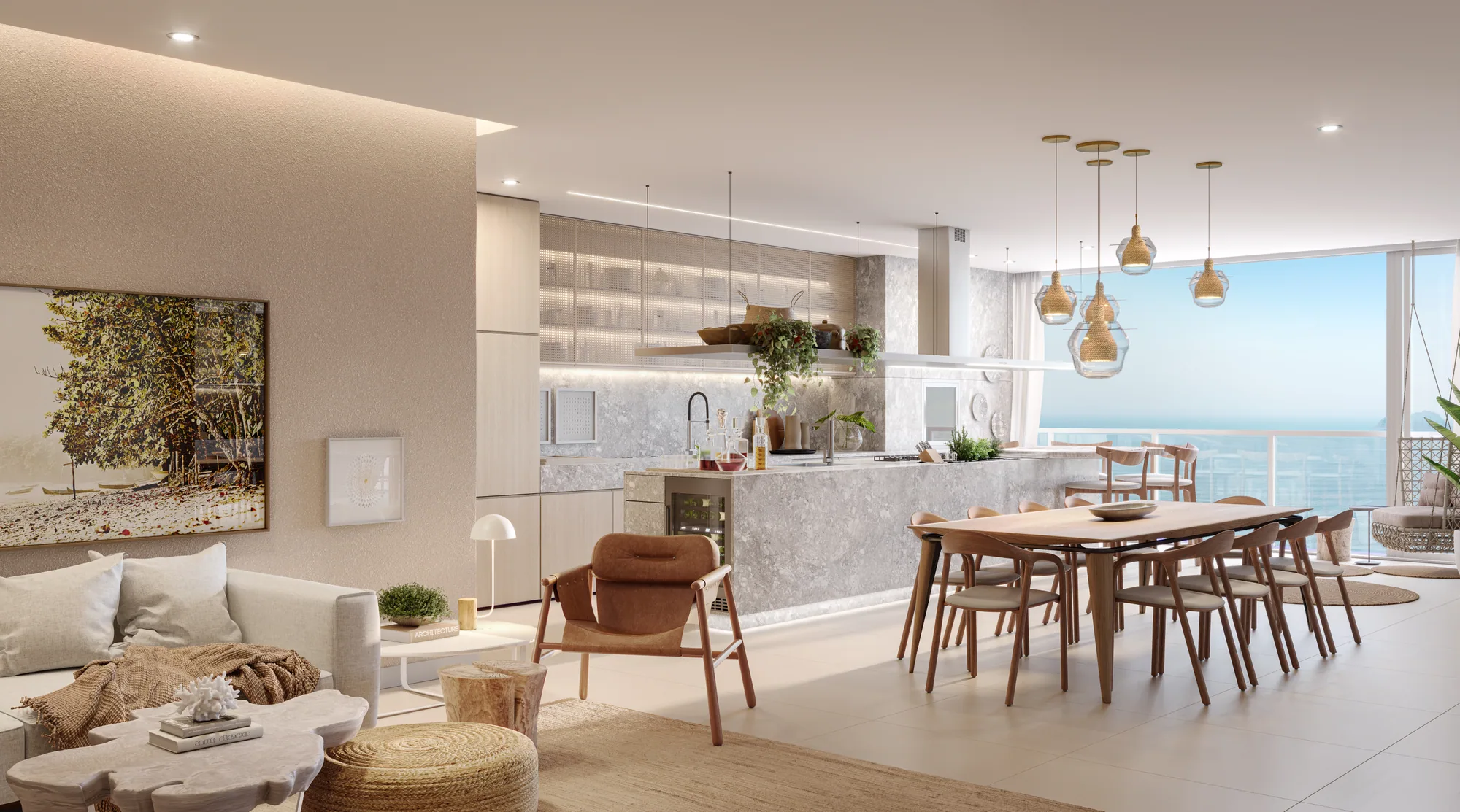 Rhodes · living cozinha