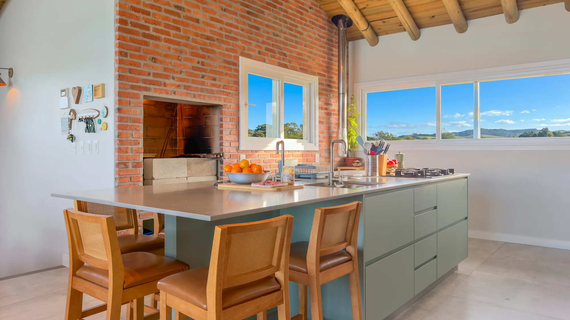 Casa Bali Lagoa-Mar · cozinha ilha